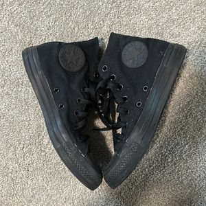 Black on black CONVERSE High tops size 7.5